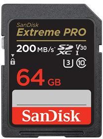 SanDisk SDXC karta 64GB Extreme PRO (200 MB/s Class 10, UHS-I U3 V30) (SDSDXXU-064G-GN4IN)