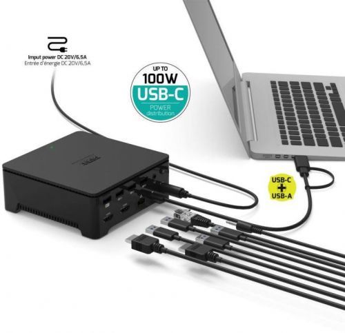 PORT DESIGNS PORT CONNECT Dokovací stanice 8v1 USB-C/A, 2x 2K, dual video, HDMI, Ethernet, 3,5mm (901908-W-EU)