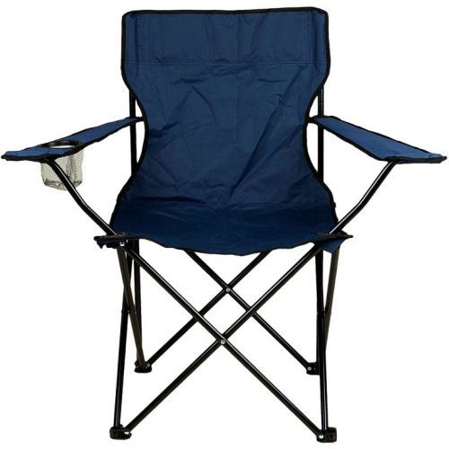 Divero Skládací židle s držákem nápojů - modrá
