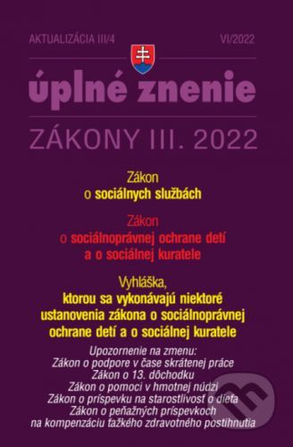 Aktualizácia III/4/2022 - Sociálne služby a sociálnoprávna ochrana detí - Poradca s.r.o.