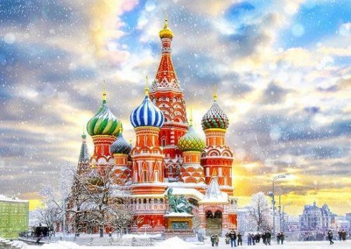 ENJOY Puzzle Chrám Vasila Blaženého, Moskva 1000 dílků