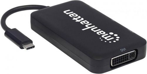 Manhattan 152600 USB adaptér [1x USB-C(TM) zástrčka - 1x DVI zásuvka 24 plus 5pólová, zásuvka DisplayPort, HDMI zásuvka, VGA zásuvka] černá  8.00 cm