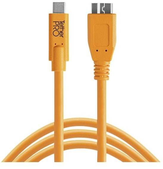 Tether Tools USB kabel  USB-C (TM) zástrčka, USB Micro-B 3.0 zástrčka  4.60 m oranžová  CUC3315-ORG