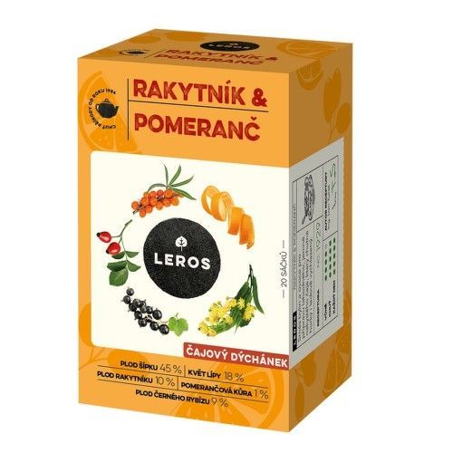 LEROS Čajový dýchánek rakytník&pomeranč 20x2g