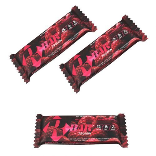 Reflex Nutrition R-Bar Protein 2 + 1 ZDARMA bílá čokoláda s malinou 60g 3 x 60 g