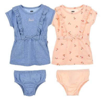 Dětské pletené šaty Levi's® Twin Pack bledé barvy peach