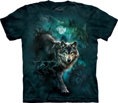 Tričko unisex The Mountain Night Wolves - modré, S