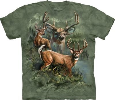Tričko unisex The Mountain Deer Collage - zelené, 3XL
