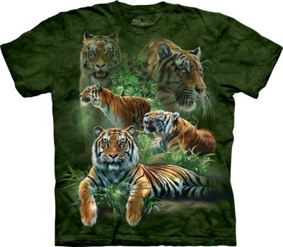 Tričko unisex The Mountain Jungle Tigers - zelené, S
