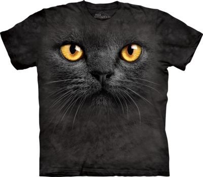 Tričko unisex The Mountain Big Face Black Cat - černé, 4XL