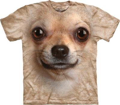 Tričko unisex The Mountain Chihuahua Face - béžové, 4XL
