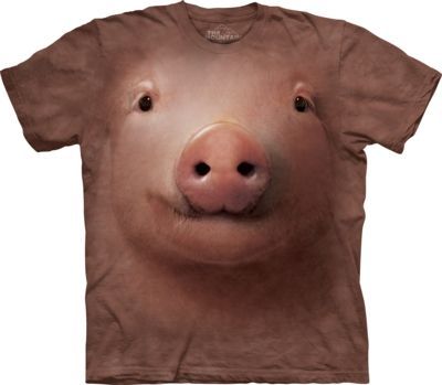 Tričko unisex The Mountain Pig Face - růžové, XL