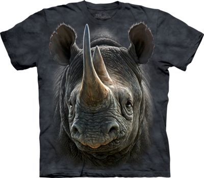Tričko unisex The Mountain Black Rhino - šedé, 3XL