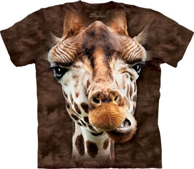 Tričko unisex The Mountain Giraffe Face - hnědé, 3XL