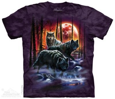 Tričko unisex The Mountain Fire & Ice Wolves - fialové, XXL