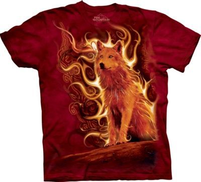 Tričko unisex The Mountain Phoenix Wolf - červené, XXL