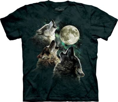 Tričko unisex The Mountain Three Wolf Moon - šedé, XXL