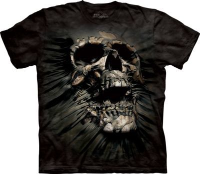 Tričko unisex The Mountain Breakthrough Skull Skulbone - černé, XXL