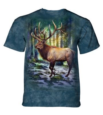 Tričko unisex The Mountain Sunlit Elk Animal - modré, M