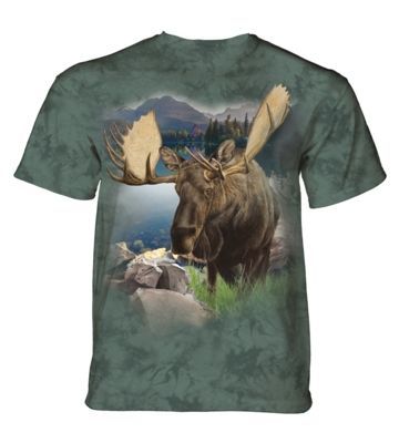 Tričko unisex The Mountain Monarch of The Forest Moose - zelené, 3XL