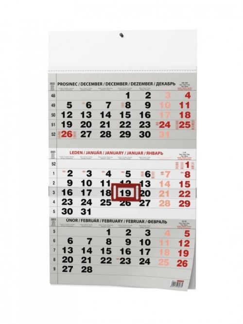 Baloušek Nástěnný kalendář - tříměsíční A3 - BNCO-23