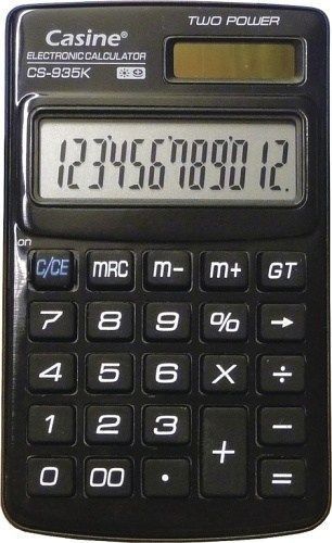 Kalkulačka Casine - 12 míst - černá - CS-935