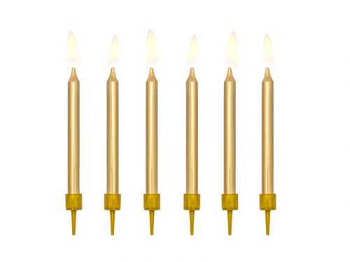 PCo Dortové svíčky - zlatá 6cm, 6ks