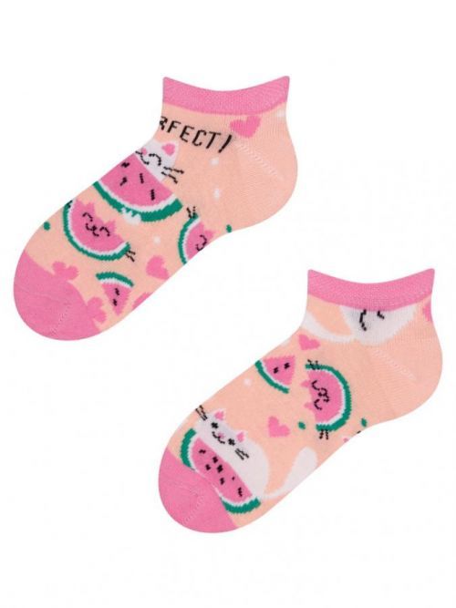 Veselé dětské ponožky Dedoles Kočka s melounem (D-K-SC-LS-C-C-183) 31/34