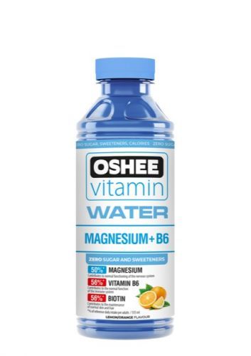 OSHEE Vitamin Water Zero Magnesium + B6 555 ml, vitamínová voda bez kalorií s vitaminy řady B a hořčíkem, Lemon Orange