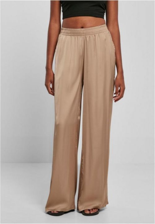 Ladies Satin Wide Leg Pants - softtaupe 3XL