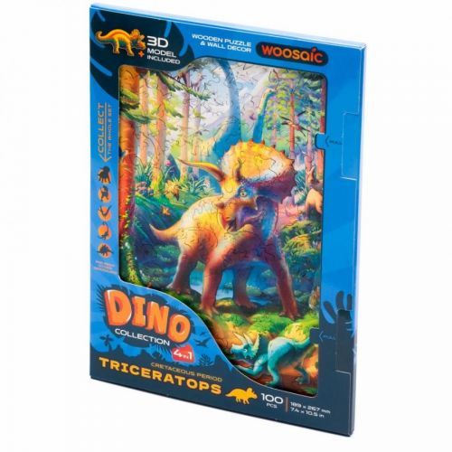 Dřevěné puzzle Unidragon dinosaurus Triceraptos (18,9x26,7cm - EPEE Unidragon