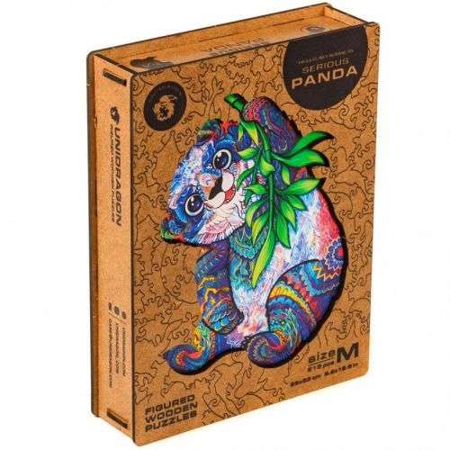 Dřevěné puzzle Unidragon panda velikost M (25x33cm) - EPEE Unidragon