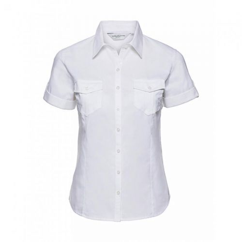 Košile dámská krátký rukáv Rusell Roll Sleeve - bílá, M