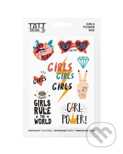 TATTonMe Vodeodolné dočasné tetovačky pre dievčatá Girls Power mix - TATTon.me