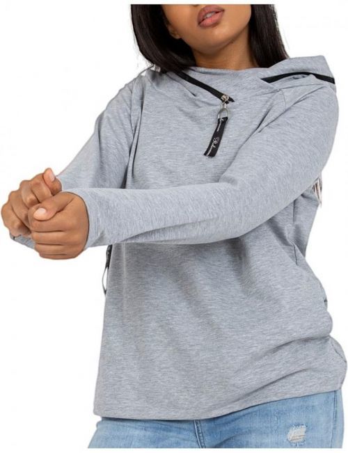 Světle šedá mikina s kapucí