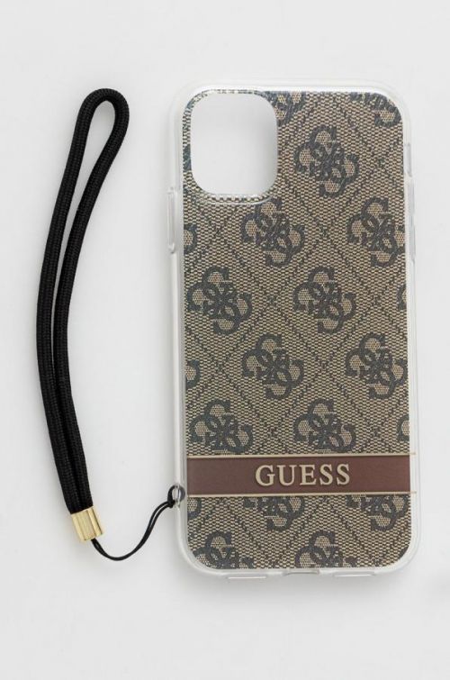 Obal na telefon Guess Iphone 11 hnědá barva