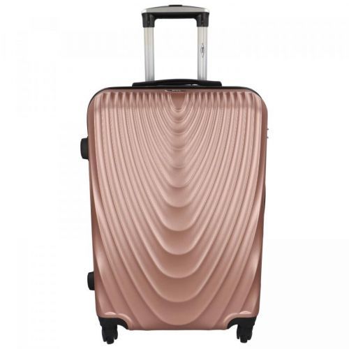 Cestovní kufr Travel Rose, růžová/zlatá L