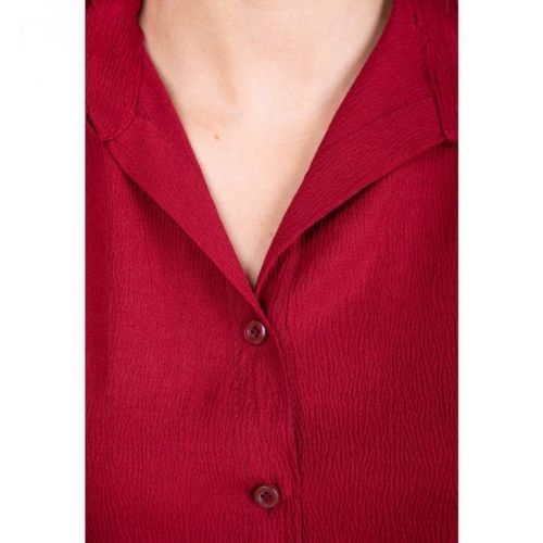 Women's pleated sleeveless shirt - burgundy,