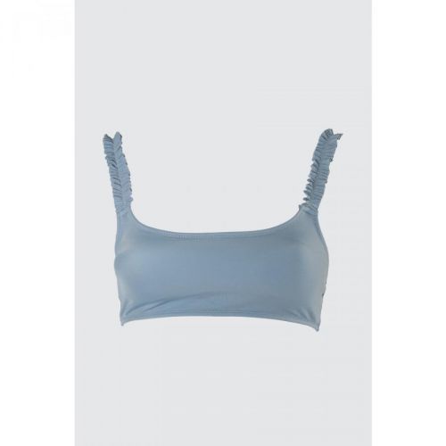 Trendyol Blue Straps Ruffle Detailed Bikini Top