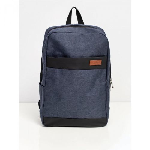 Navy blue backpack with an outer pocket
