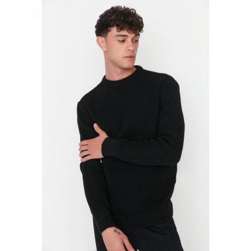 Trendyol Men's Regular Fit Crew Neck Textured Knitwear Sweater