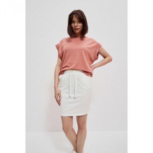 Plain skirt above the knee - ecru