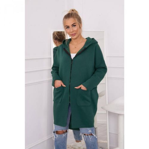 Insulated sweatshirt with a longer back dark green