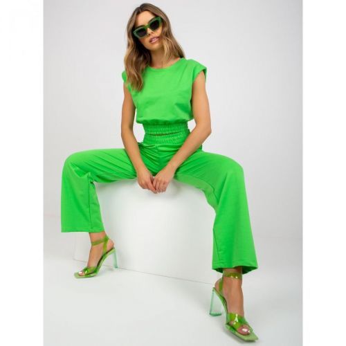 Light green basic set with wide RUE PARIS pants