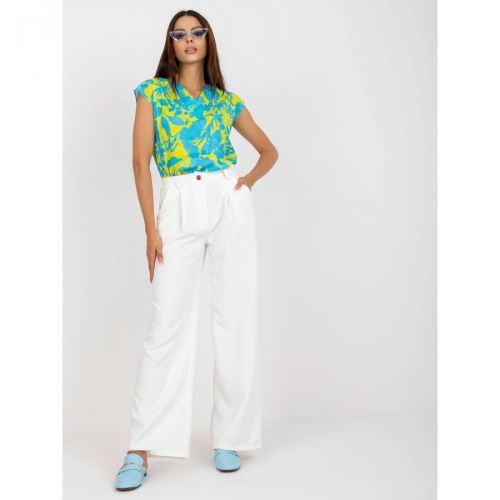 White wide suit trousers with pockets