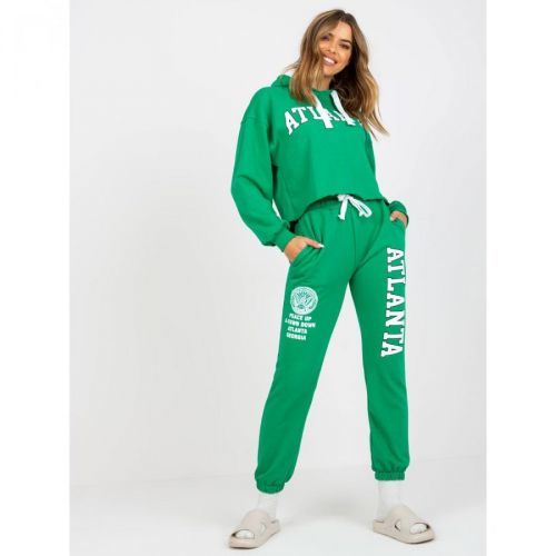 Green two-piece sweatshirt set with a print