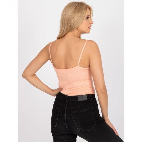 Basic orange melange top with a slim fit