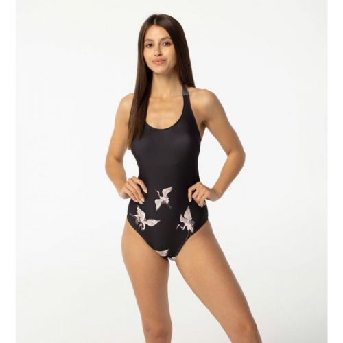 Aloha From Deer Woman's Cranes Open Back Swimsuit SSOB AFD913