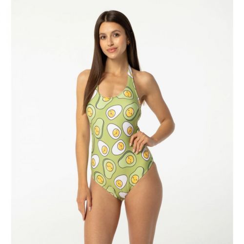 Aloha From Deer Woman's Eggcado Open Back Swimsuit SSOB AFD357