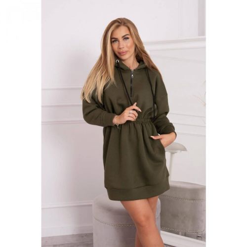 Insulated dress with a hood khaki